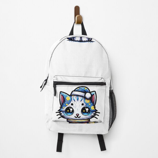 Item preview, Van Gogh Starry Night Style Kawaii Cute Cat For Christmas designed and sold by CandyDroidMerch.