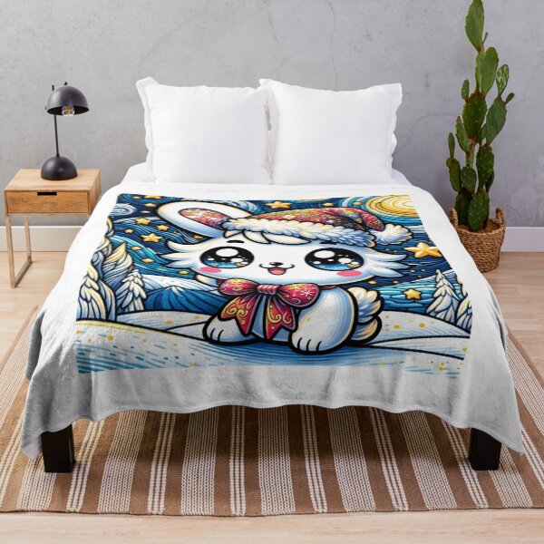 Item preview, Van Gogh Starry Night Style Kawaii Cute Cat For Christmas designed and sold by CandyDroidMerch.
