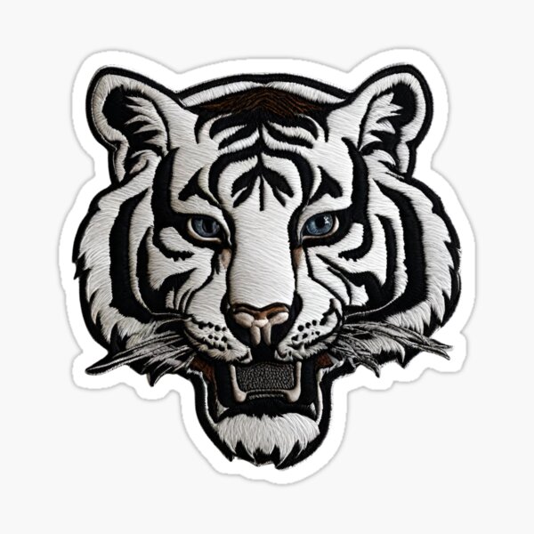 Item preview, Cool White Tiger on Patches designed and sold by Ruslanov7.