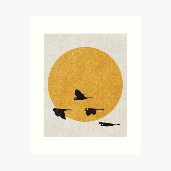 Item preview, Yellow tailed black cockatoos fly the Australian sun designed and sold by Old Friends.
