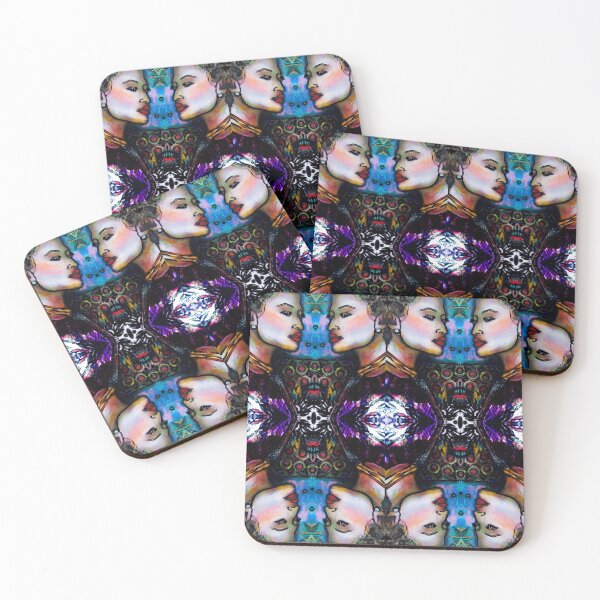 Item preview, Regal Pattern Repeat - Quadruple Feminine Faces. designed and sold by amoribella-blue.