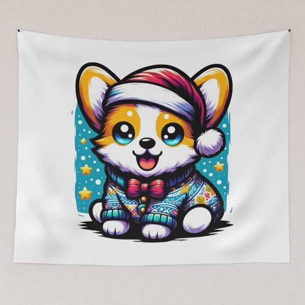Item preview, Van Gogh Starry Night Style Kawaii Corgi For Christmas designed and sold by CandyDroidMerch.