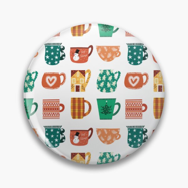 Item preview, Festive Mugs Pattern designed and sold by Marta Pilosio Illustration.