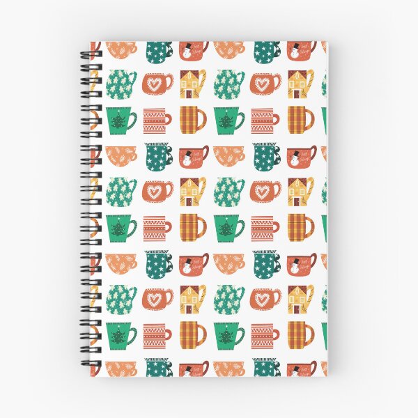 Item preview, Festive Mugs Pattern designed and sold by Marta Pilosio Illustration.