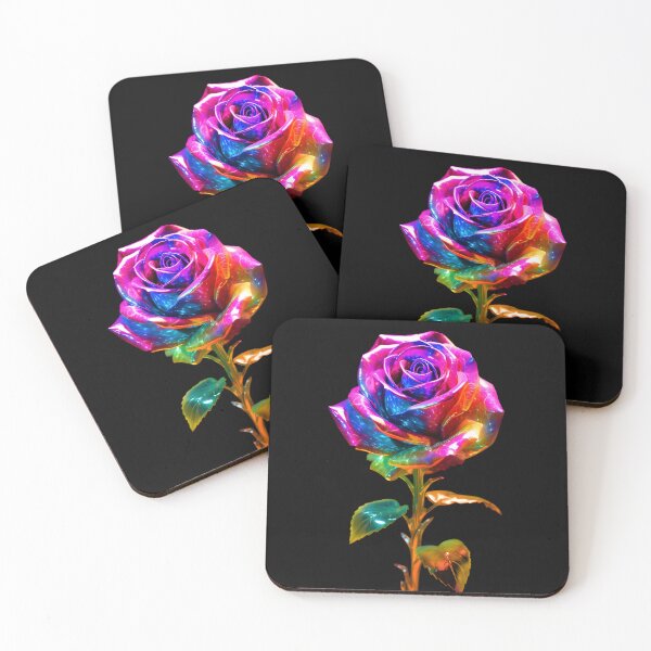 Item preview, Holographic neon rainbow rose designed and sold by AI-Only Creations.
