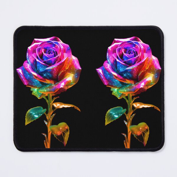 Item preview, Holographic neon rainbow rose designed and sold by AI-Only Creations.