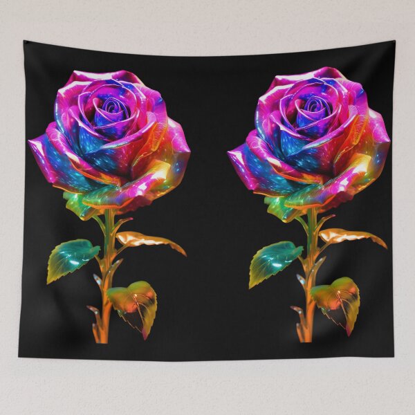 Item preview, Holographic neon rainbow rose designed and sold by AI-Only Creations.