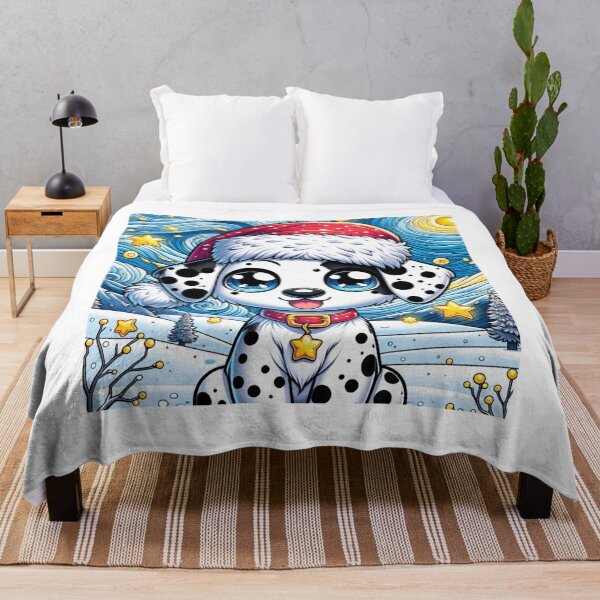 Item preview, Van Gogh Starry Night Style Kawaii Dalmatian For Christmas designed and sold by CandyDroidMerch.