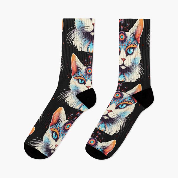 Item preview, Aesthetic White Cat Colorful tattoo designed and sold by Catophile.