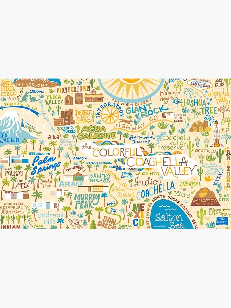 Coachella Valley Illustrated Map - Palm Springs, Joshua Tree by challisandroos
