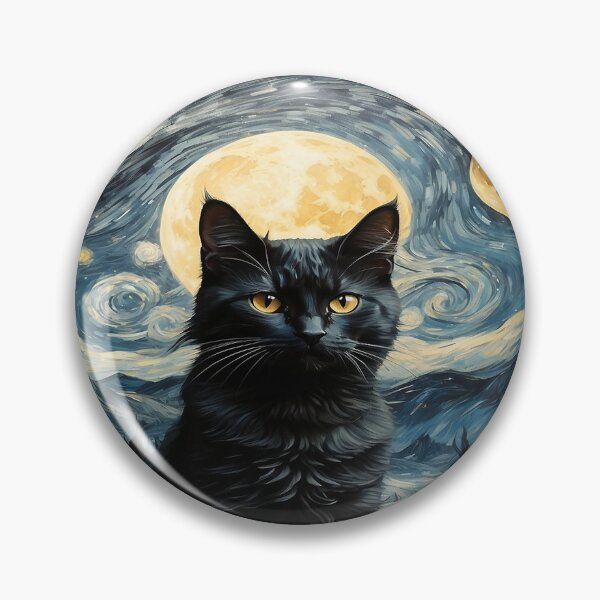 Item preview, Cute Cottagecore Van Gogh Starry Night Back Cat Aesthetic designed and sold by Chonguissa Fashion.