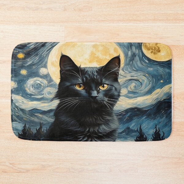 Item preview, Cute Cottagecore Van Gogh Starry Night Back Cat Aesthetic designed and sold by Chonguissa Fashion.