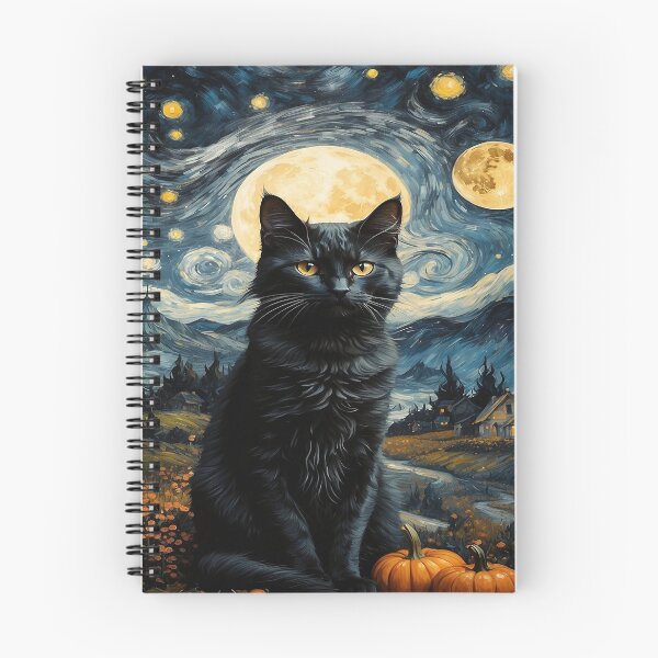 Item preview, Cute Cottagecore Van Gogh Starry Night Back Cat Aesthetic designed and sold by Chonguissa Fashion.