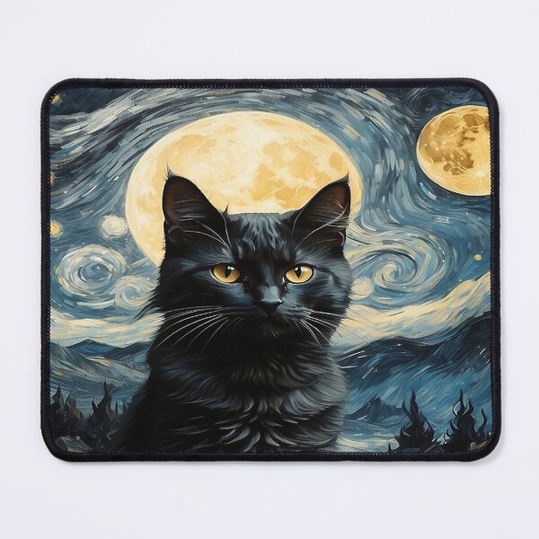Item preview, Cute Cottagecore Van Gogh Starry Night Back Cat Aesthetic designed and sold by Chonguissa Fashion.
