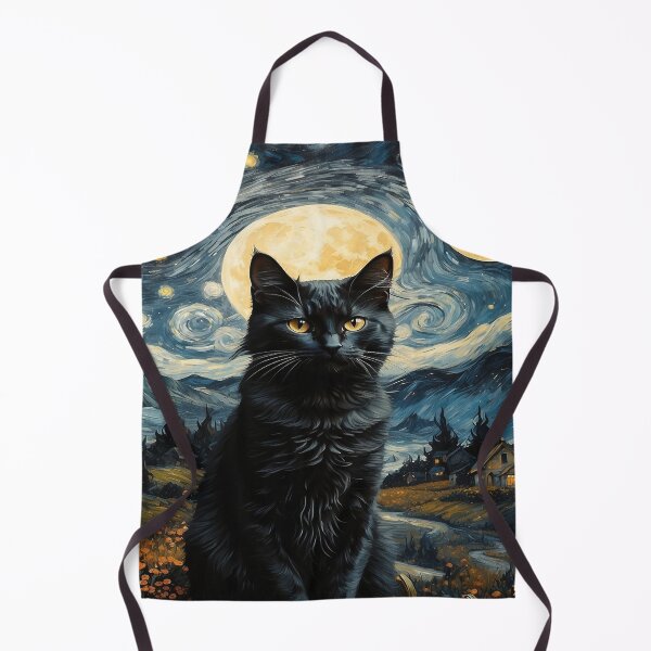 Item preview, Cute Cottagecore Van Gogh Starry Night Back Cat Aesthetic designed and sold by Chonguissa Fashion.