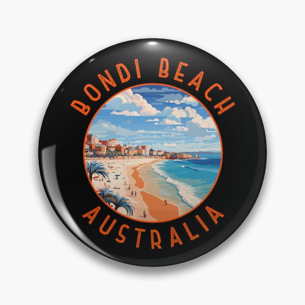 Item preview, Bondi Beach Australia Retro Distressed Circle designed and sold by KrisSidDesigns.