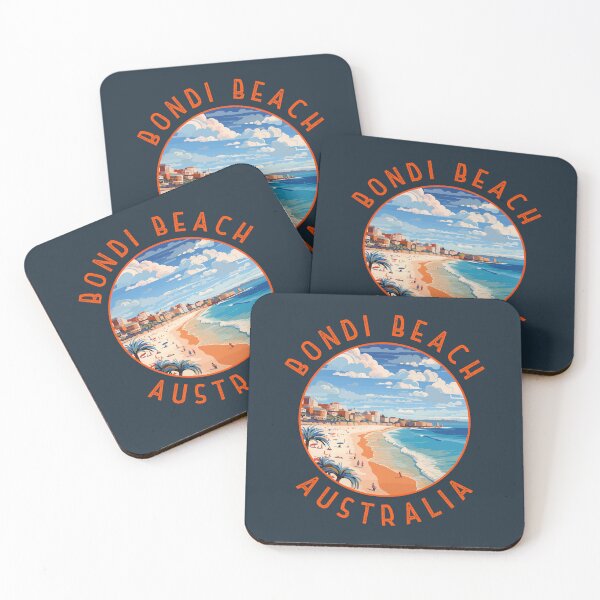 Artikelvorschau, Bondi Beach Australien Retro Distressed Circle entworfen und verkauft von KrisSidDesigns.