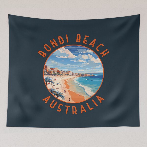 Item preview, Bondi Beach Australia Retro Distressed Circle designed and sold by KrisSidDesigns.
