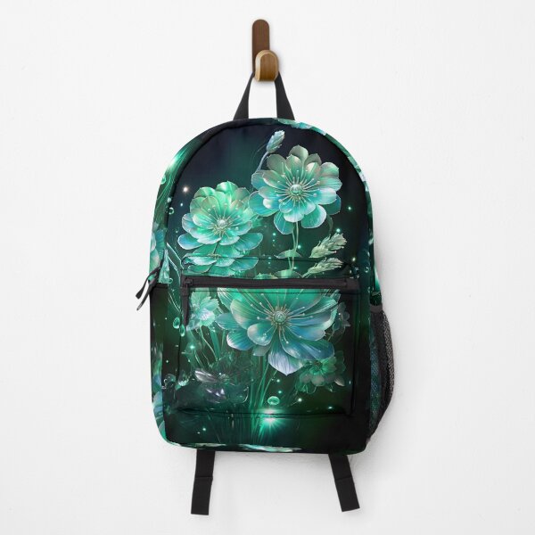 Item preview, Holographic neon emerald flowers designed and sold by AI-Only Creations.