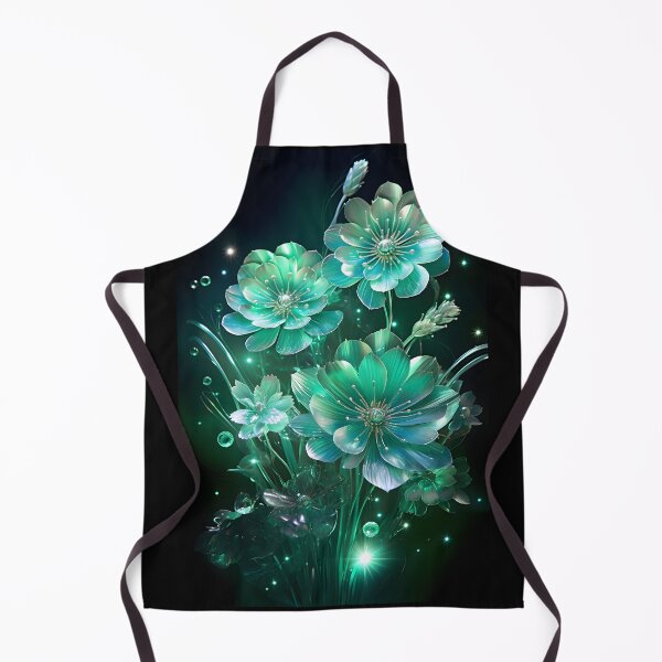 Item preview, Holographic neon emerald flowers designed and sold by AI-Only Creations.