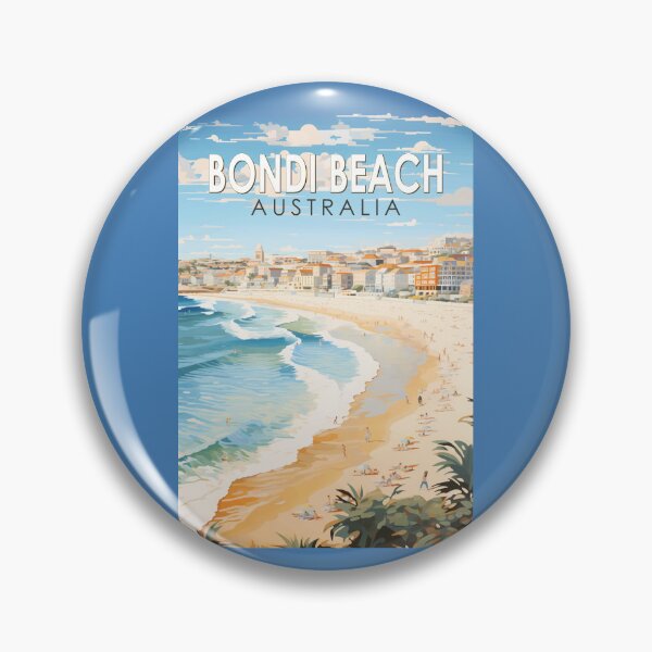 Item preview, Bondi Beach Australia Travel Art Vintage designed and sold by KrisSidDesigns.