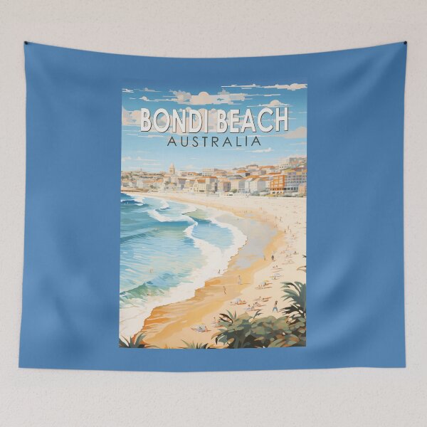 Item preview, Bondi Beach Australia Travel Art Vintage designed and sold by KrisSidDesigns.