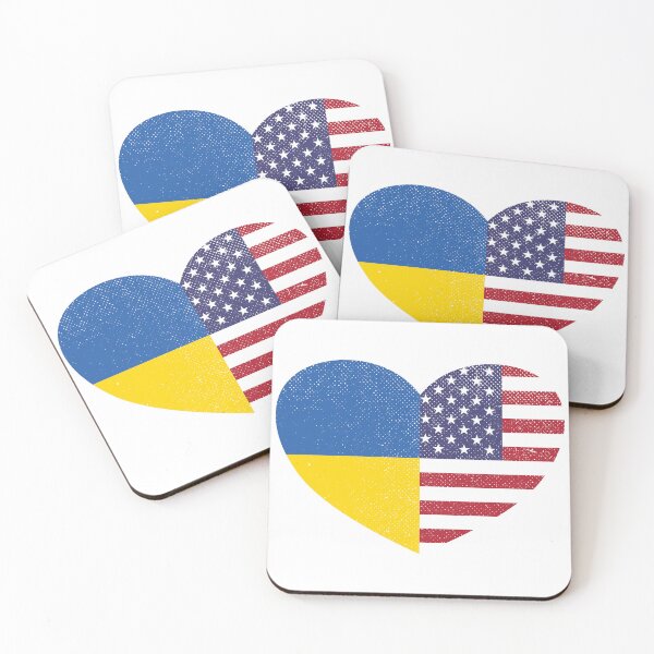 Item preview, Ukraine Ukrainian USA America United States American Heart Love Flag designed and sold by FlagX.