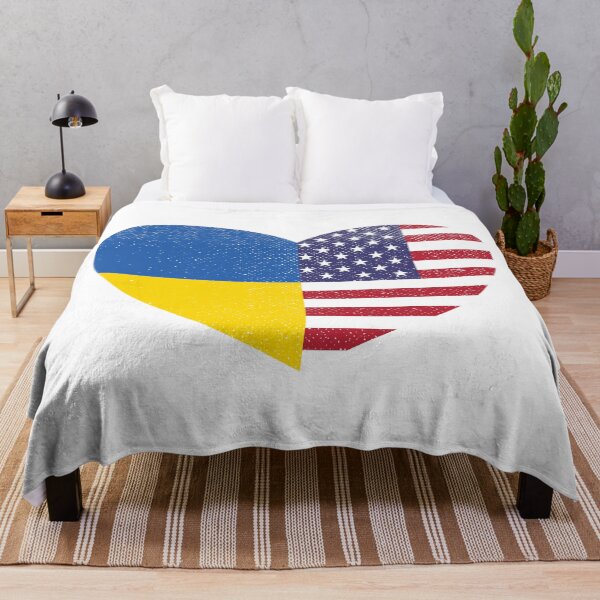 Item preview, Ukraine Ukrainian USA America United States American Heart Love Flag designed and sold by FlagX.