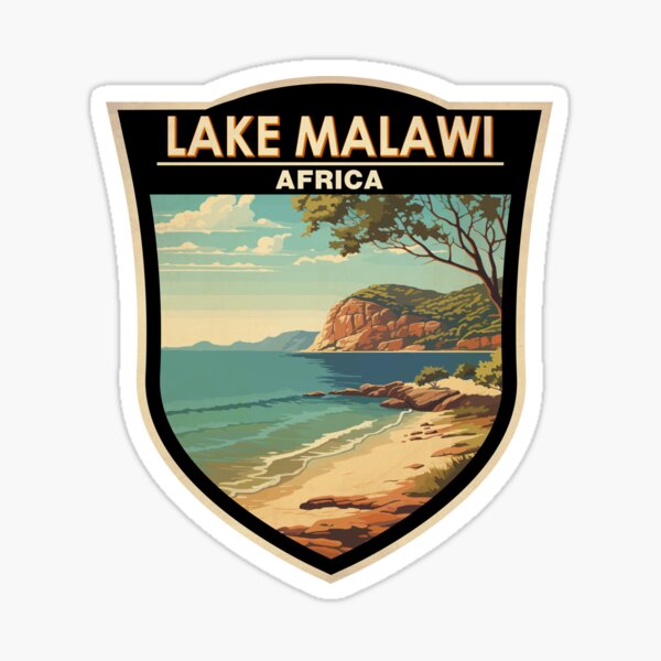 Item preview, Lake Malawi Africa Travel Art Badge designed and sold by KrisSidDesigns.