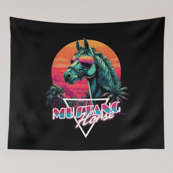 Item preview, Retro Wave Mustang Horse Miami designed and sold by RedDesignSyc.