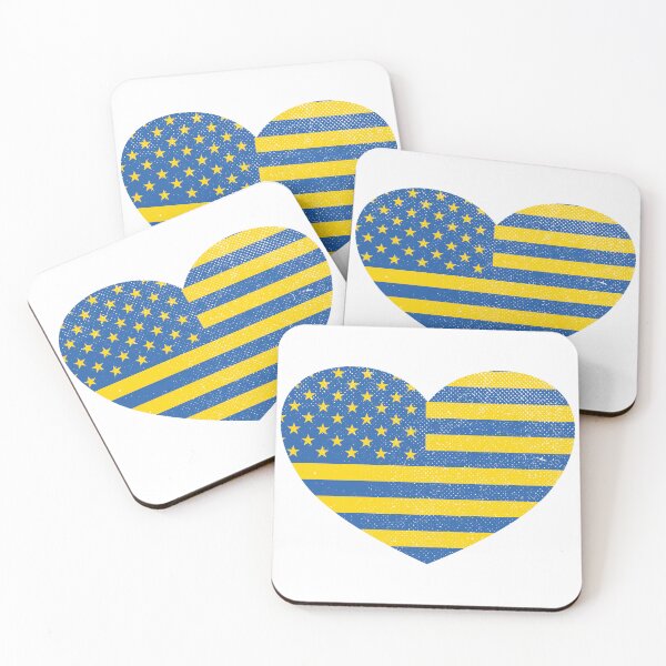 Item preview, Ukraine Ukrainian USA America United States American Heart Love Flag designed and sold by FlagX.