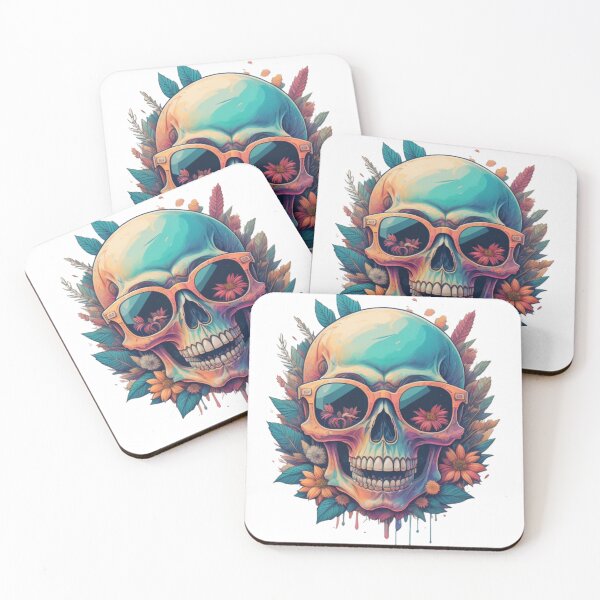 Item preview, Cool Stylish Skull with Sunglasses and Flowers designed and sold by Designowner.