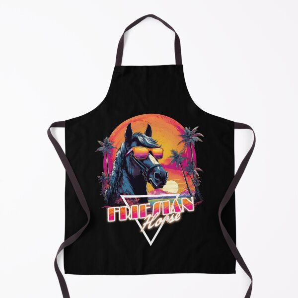 Item preview, Retro Wave Friesian Horse Vibe designed and sold by RedDesignSyc.