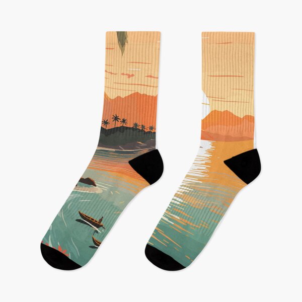 Item preview, Lake Malawi Africa Sunset Travel Art Vintage designed and sold by KrisSidDesigns.