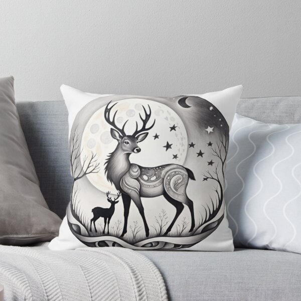 Item preview, Winter's Grace: Majestic Deer in Moonlit Frosty Landscape designed and sold by nikoskous.