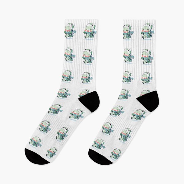 Item preview, Cute Kawaii Christmas Froggy Frog Running in the Snow designed and sold by CozyKawaiiArt.