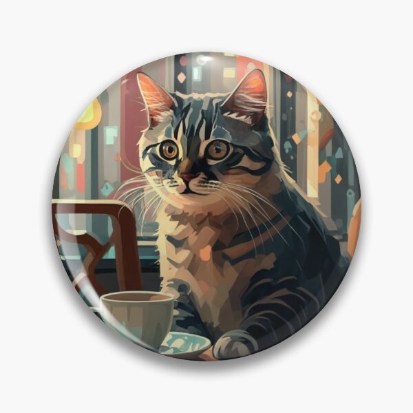 Aperçu de l'œuvre Chat au café créée et vendue par PulseGraph.
