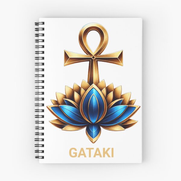 Item preview, Blue lotus flower with golden ankh cross #GATAKI designed and sold by keau-nzi.