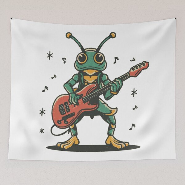 Item preview, A cool grasshopper playing guitar  designed and sold by Coollzone.