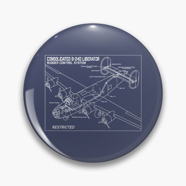 Item preview, Consolidated B-24 Liberator WW2 Plane Rudder Controls Blueprint Diagram designed and sold by MilitaryMart.