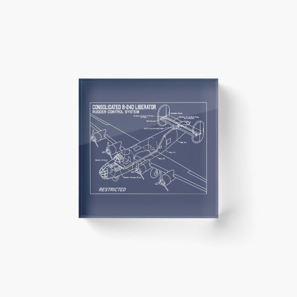 Item preview, Consolidated B-24 Liberator WW2 Plane Rudder Controls Blueprint Diagram designed and sold by MilitaryMart.