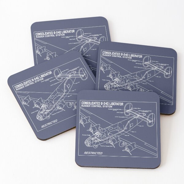 Item preview, Consolidated B-24 Liberator WW2 Plane Rudder Controls Blueprint Diagram designed and sold by MilitaryMart.