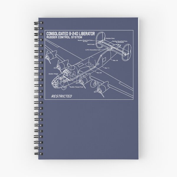 Item preview, Consolidated B-24 Liberator WW2 Plane Rudder Controls Blueprint Diagram designed and sold by MilitaryMart.