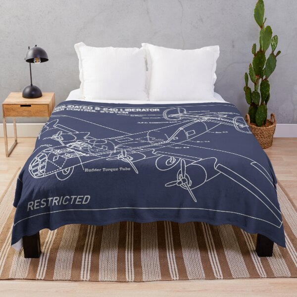 Item preview, Consolidated B-24 Liberator WW2 Plane Rudder Controls Blueprint Diagram designed and sold by MilitaryMart.
