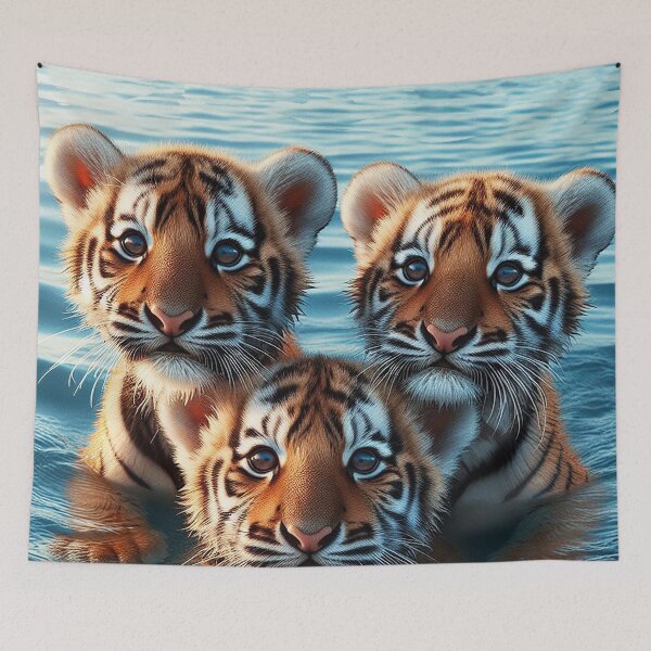 Item preview, 3 tigers swimming designed and sold by autrouvetout.