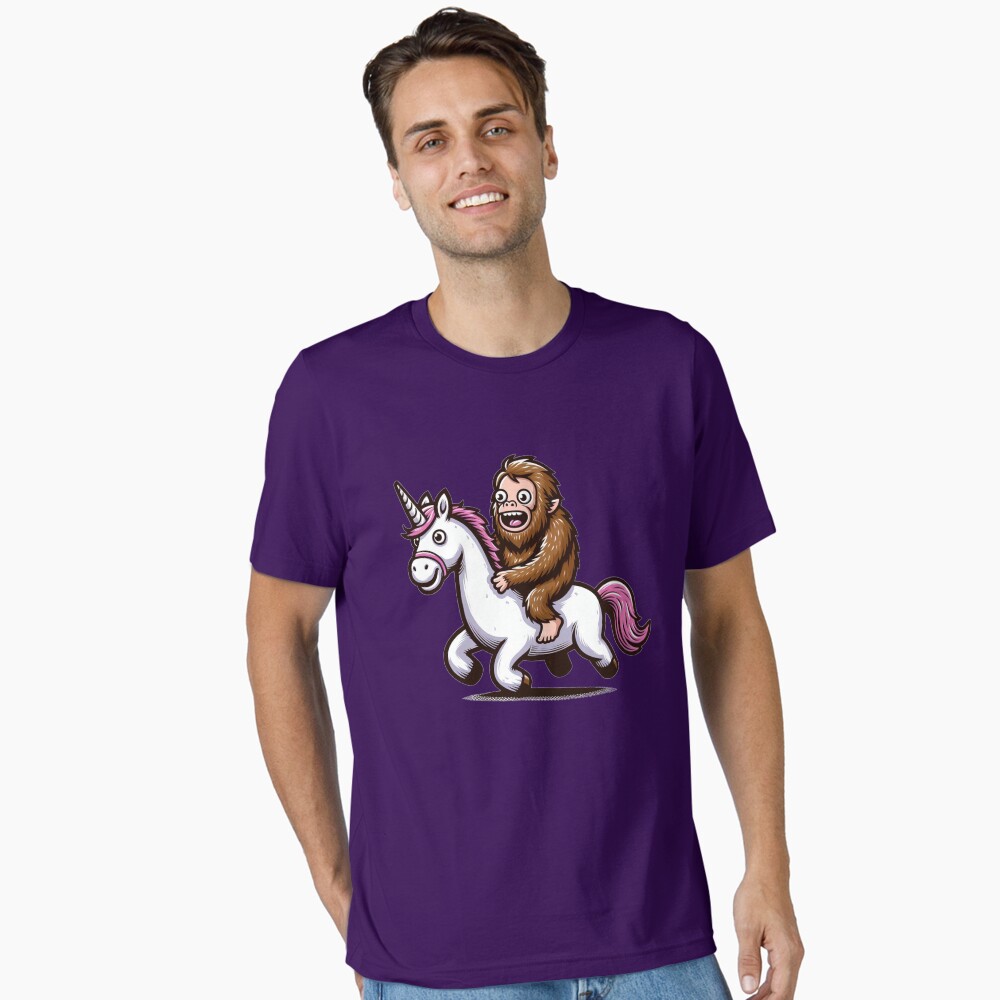 Bigfoot Riding A Unicorn Poster