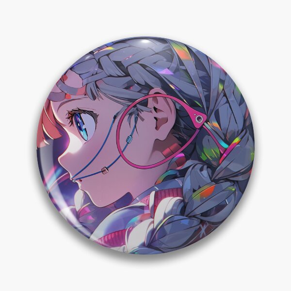 Item preview, Futuristic Cyber Braids Anime Girl designed and sold by bubblegoth.