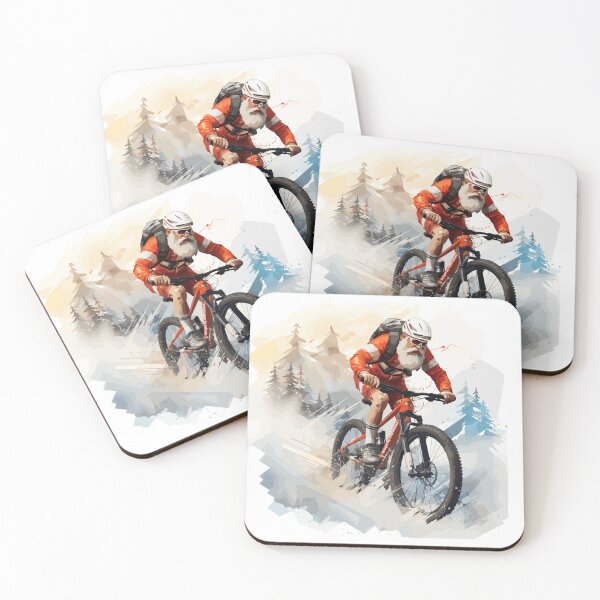 Item preview, Cool Santa Claus with a mountain bike designed and sold by OverNickles194.