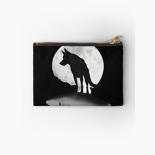 Item preview, Great Wolf on Moon Monochrome Noir Dog Dad Gift designed and sold by Golden-Heaven.