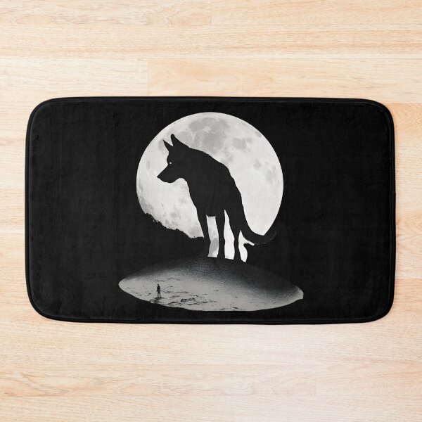 Item preview, Great Wolf on Moon Monochrome Noir Dog Dad Gift designed and sold by Golden-Heaven.
